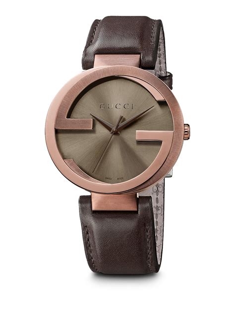 gucci interlocking watch large steel case|leather Gucci watch strap 42mm.